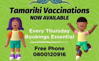 Tamariki Vaccinations every Thursday